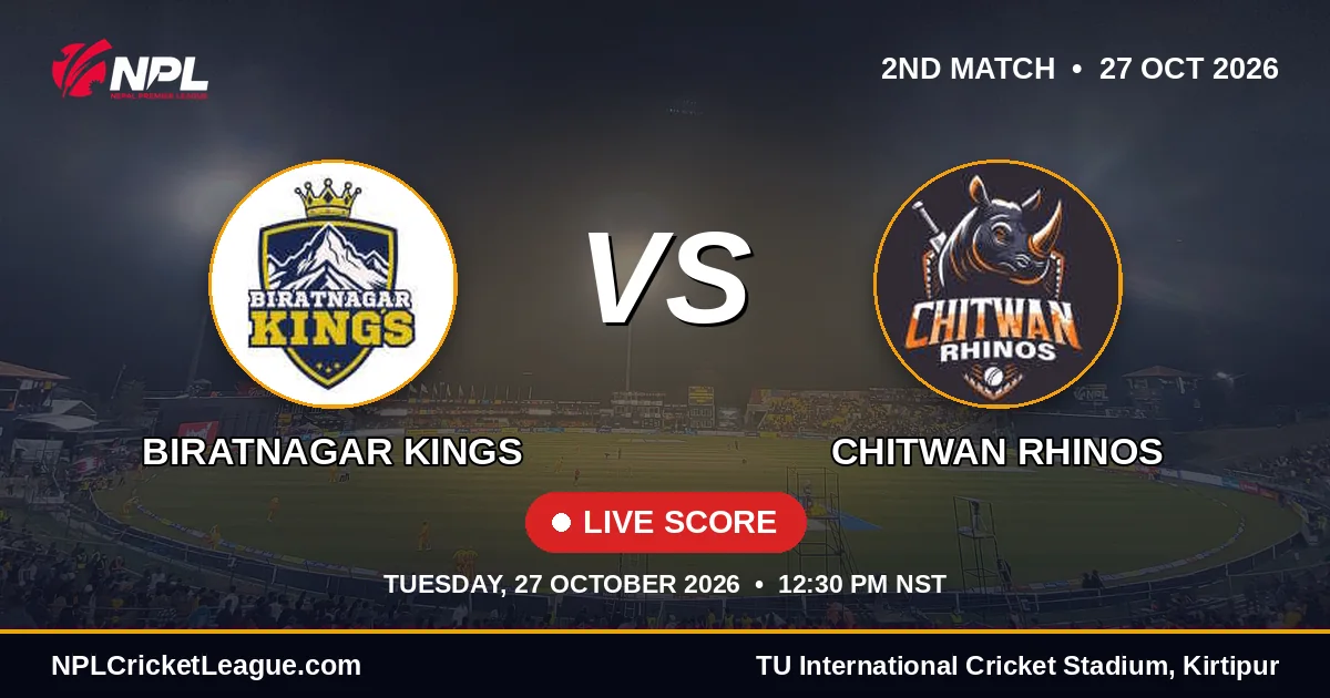 Biratnagar Kings vs Chitwan Rhinos live score — NPL Season 3 match cover