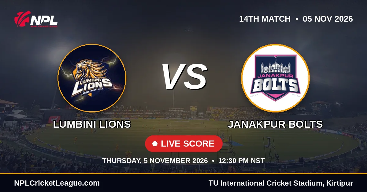 Lumbini Lions vs Janakpur Bolts live score — NPL Season 3 match cover