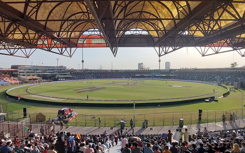 Gaddafi Stadium in Lahore during a Pakistan home match. Photo: Ahmed Abdulbasit / Wikimedia Commons (CC BY-SA 4.0)