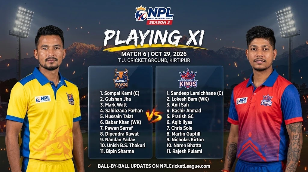 Match 6 Playing XI