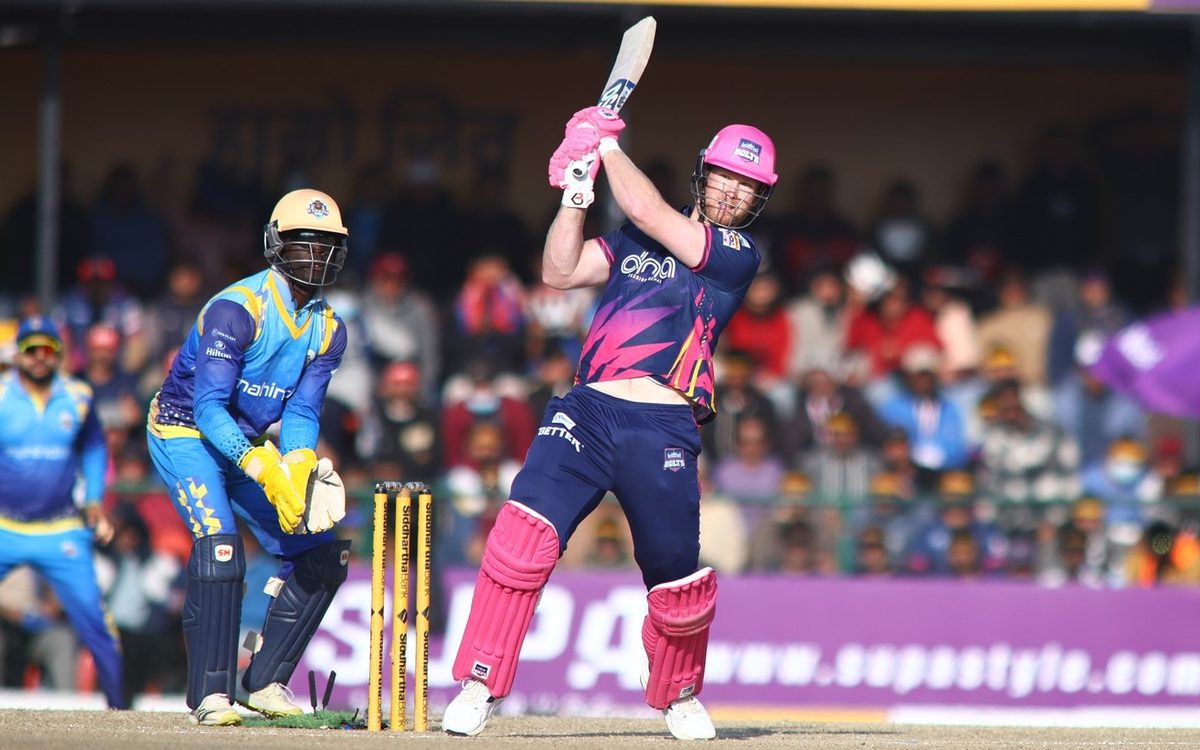 James Neesham plays a shot for Janakpur Bolts in the Nepal Premier League. Photo: WicketNepal