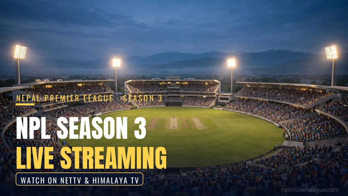 How to watch NPL 2026 live in Nepal: NetTV streaming and Himalaya Sports TV guide graphic