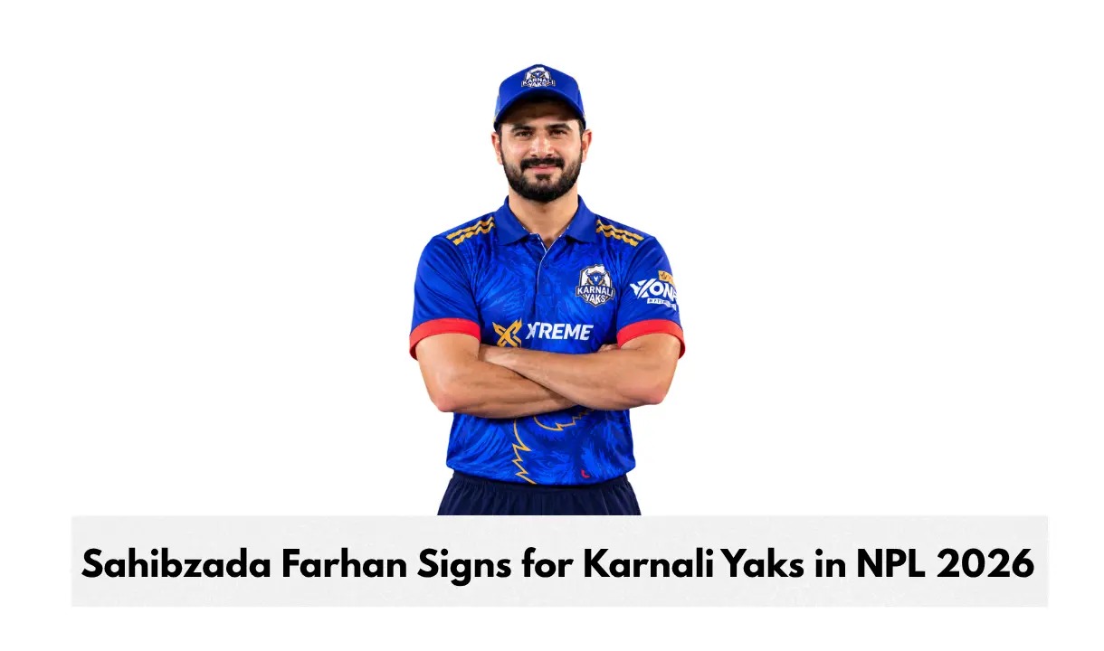 Sahibzada Farhan in the Karnali Yaks jersey after signing for NPL 2026