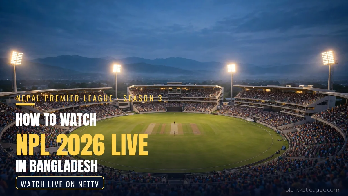 How to watch NPL 2026 live in Bangladesh: NetTV streaming graphic