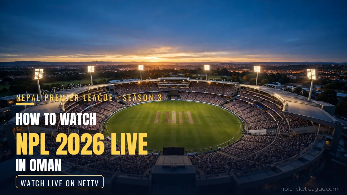How to watch NPL 2026 live in Oman: NetTV streaming graphic